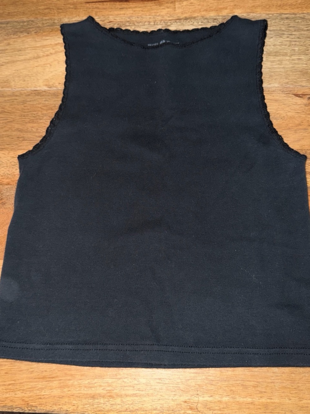 Brandy Melville Black Ribbed Cropped Tank
